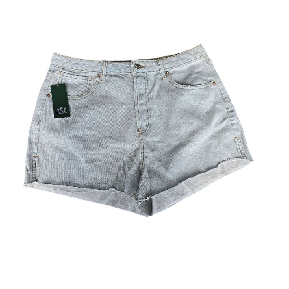 Wild Fable Womens Denim Shorts Light Wash Size 12 Cotton Blend Super High-Rise